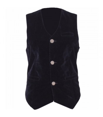 Men Steampunk Blue Velvet Vest Gothic Victorian Style Waistcoat Handmade Vampire Vest 